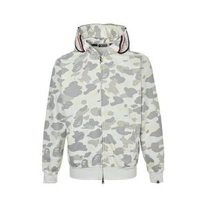 Bape White and Gray Camo Zip Up